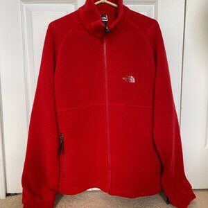 North face men's full zip fleece jacket-large, EUC